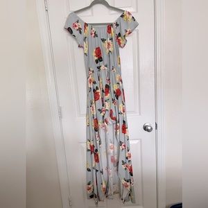 Floral Maxi Romper Shorts Dress